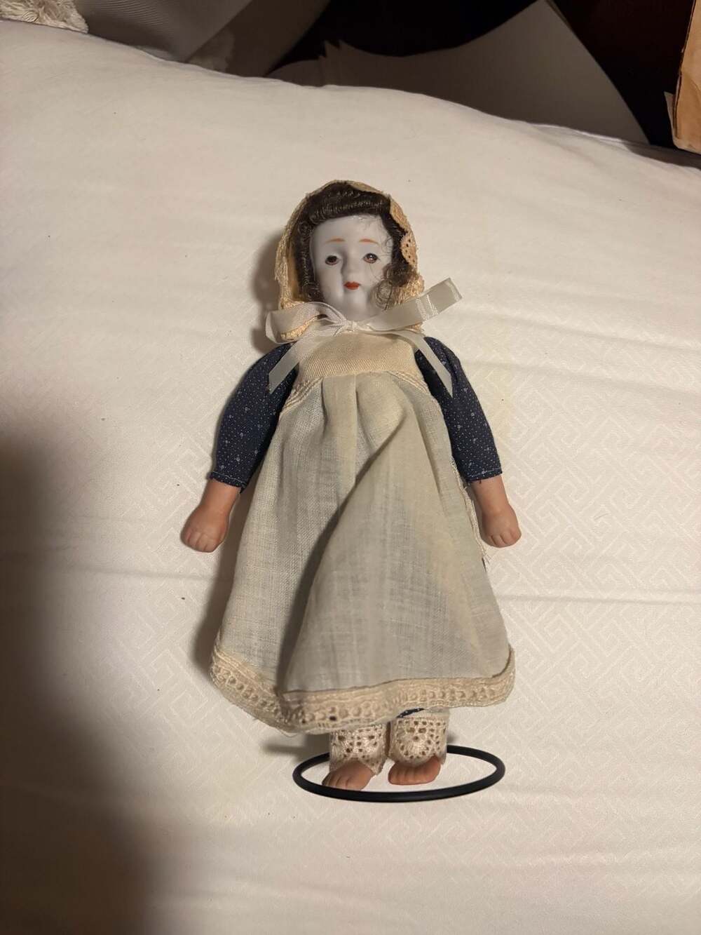 Hertwig Nanking Porcelain Doll Blue And Red Dress
